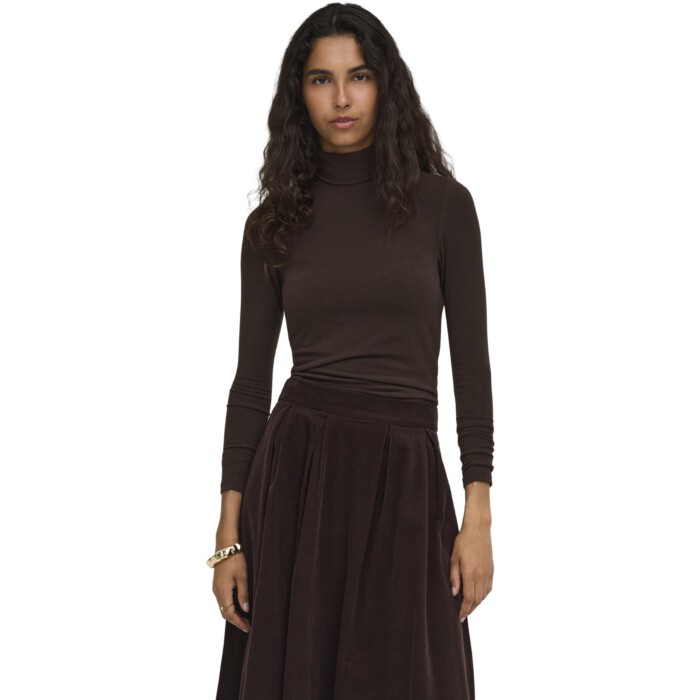 ONLGLAMOUR L/S ROLL-NECK TOP JRS NOOS Black Coffee
