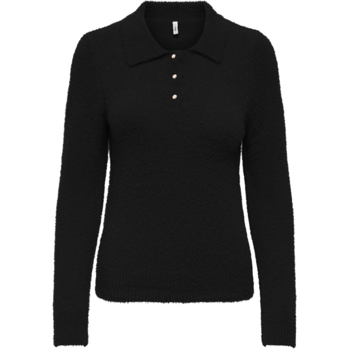 ONLPETRA LS POLO BLING CC KNT Black/Pearl Button