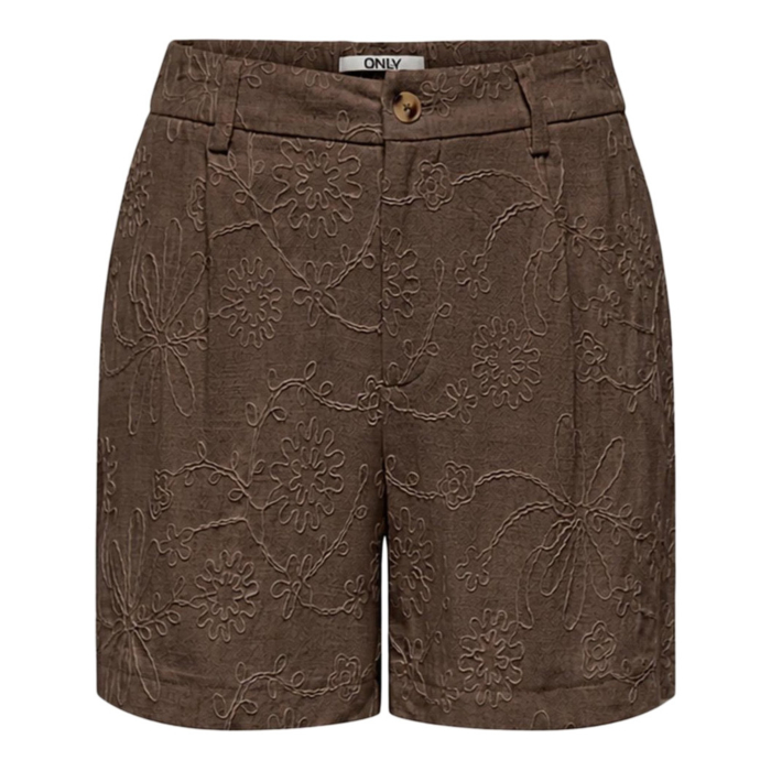ONLSIESTA HW LINEN BL EMB SHORTS PNT Chocolate Mar