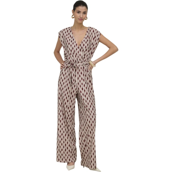 ONLMAINE S/L JUMPSUIT JRS Birch/Brick red(main