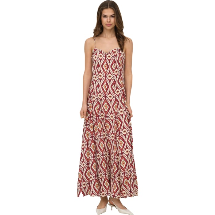 ONLSTACY MIKASI LONG STRAP DRESS WVN Brick Red/ABS