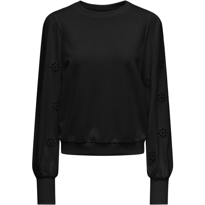 Onlfemme l/s puff embroidery ub swt black