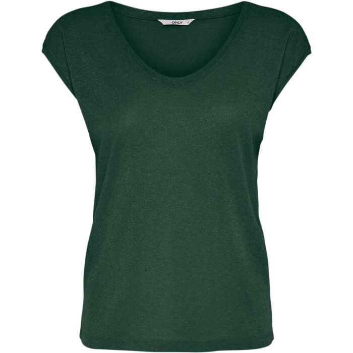 ONLSILVERY S/S V NECK LUREX TOP JRS NOOS Sycamore