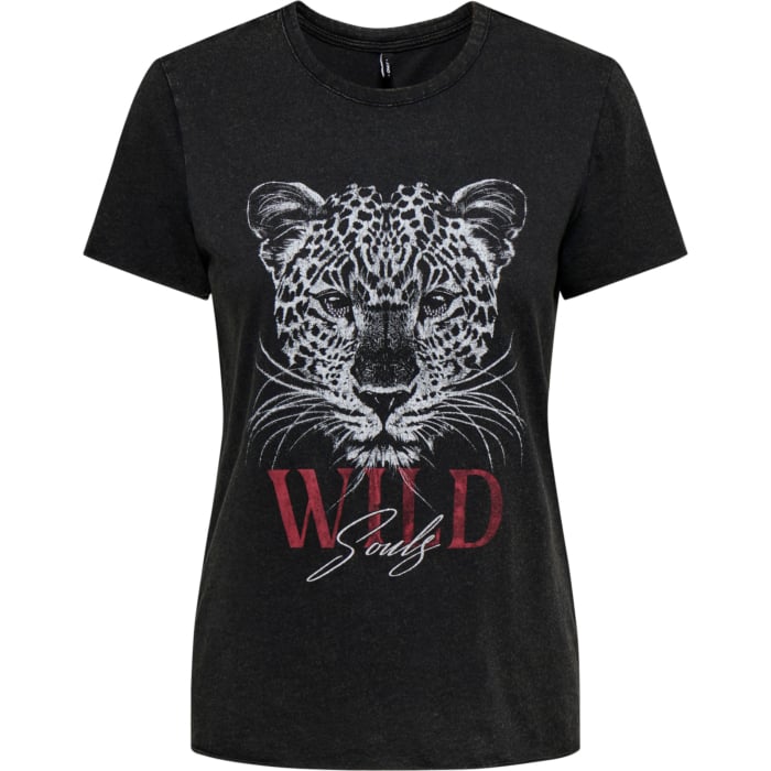 ONLLUCY REG S/S TOP JRS NOOS Black/Wild soul leo