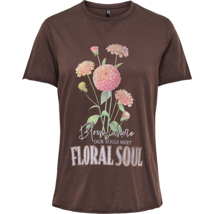 ONLLUCY REG S/S TOP JRS NOOS Coffee Bean/Floral s