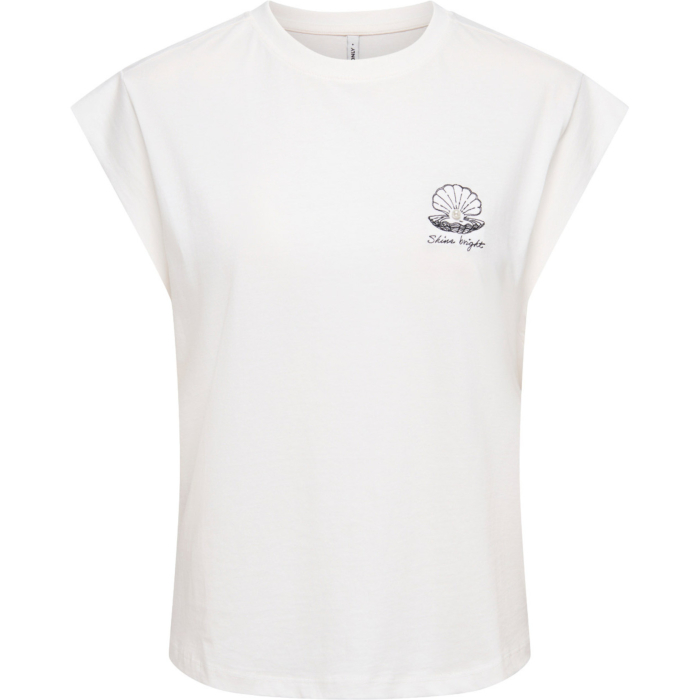 ONLSHELINA S/S TOP BOX JRS Cloud Dancer/Shine b
