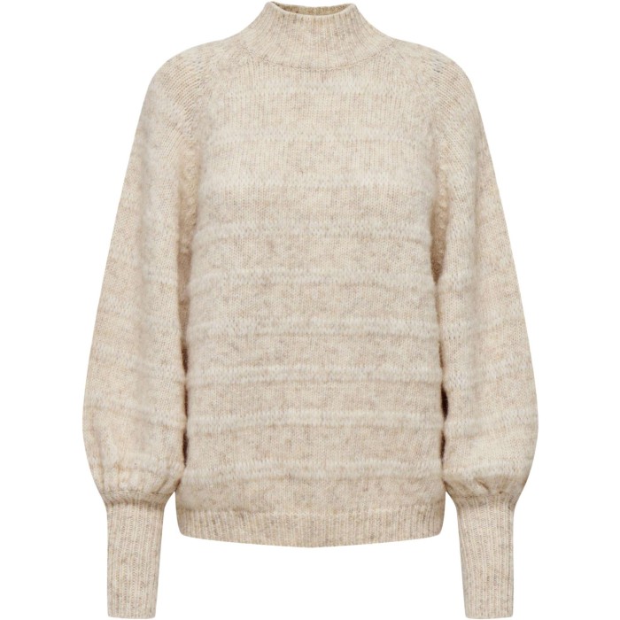 Celina life l/s high pullover knit  birch/w. 