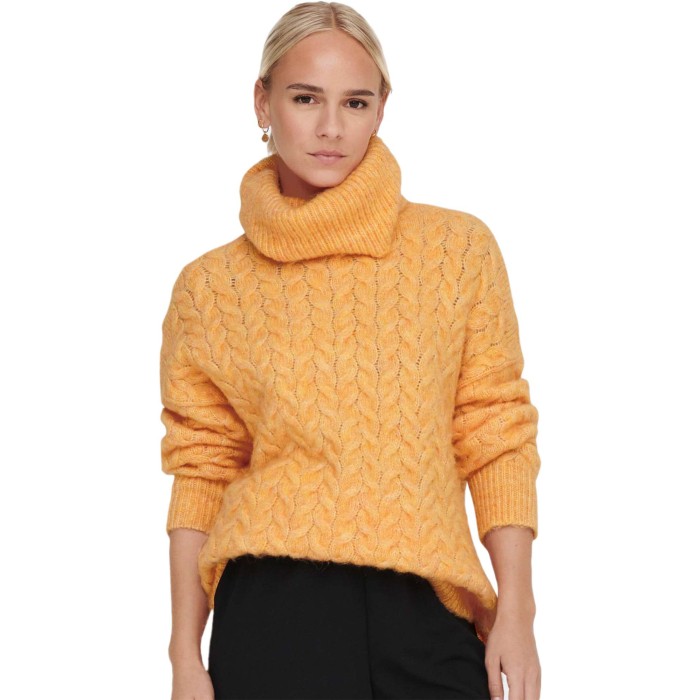 Trudy life l/s long rollneck knt apricot nectar