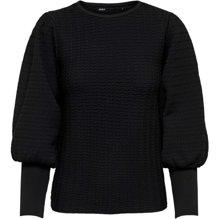Ginnie l/s puff pullover knt black