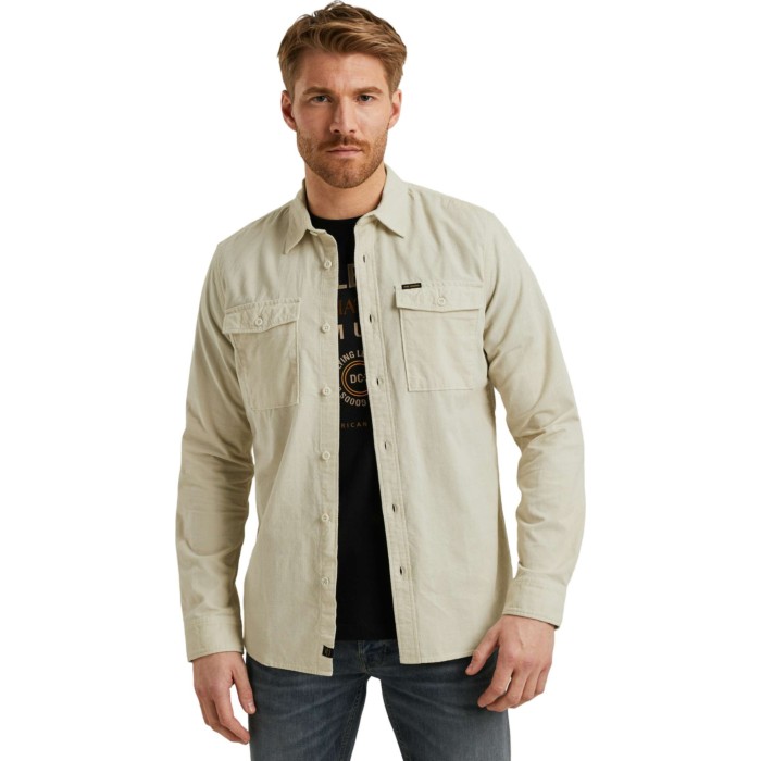 LONG SLEEVE SHIRT Fine Corduroy Bone White