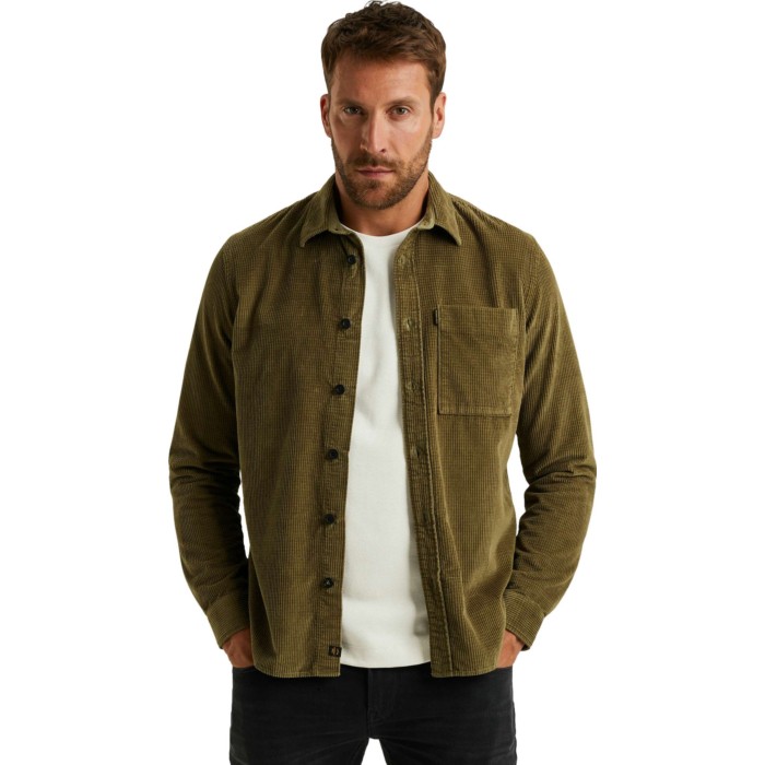 LONG SLEEVE SHIRT Dobby Cord Dusky Green