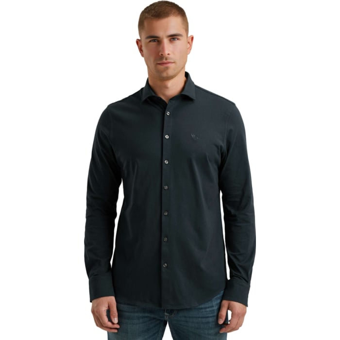 LONG SLEEVE SHIRT Satin Jersey Navy Blazer