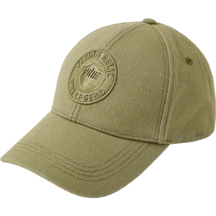 Cap Washed canvas Oil Green