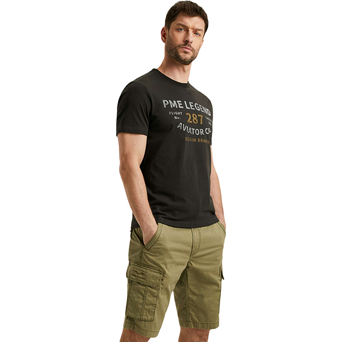 Short sleeve r-neck open end jerse Obsidian