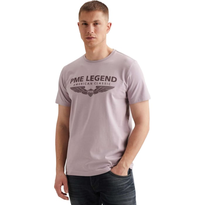 Short sleeve r-neck logo carrier Lavender Frost