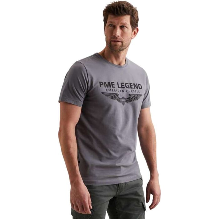 Short sleeve r-neck logo carrier Folkstone Grey