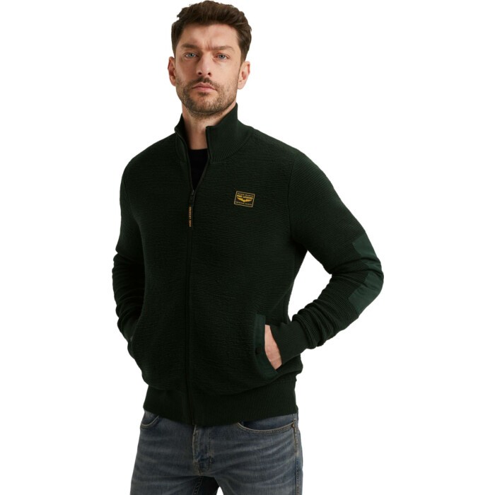 Zip jacket texture yarn Darkest Spruce
