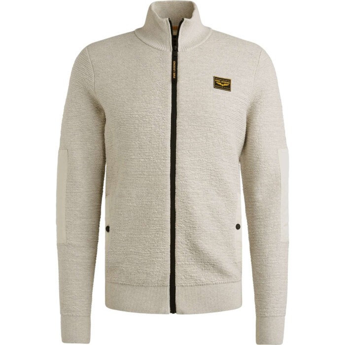 Zip jacket texture yarn Bone White Melee