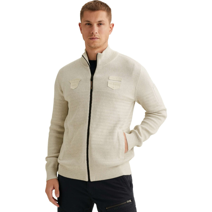 Zip jacket cotton structure cargo Bone White Melee