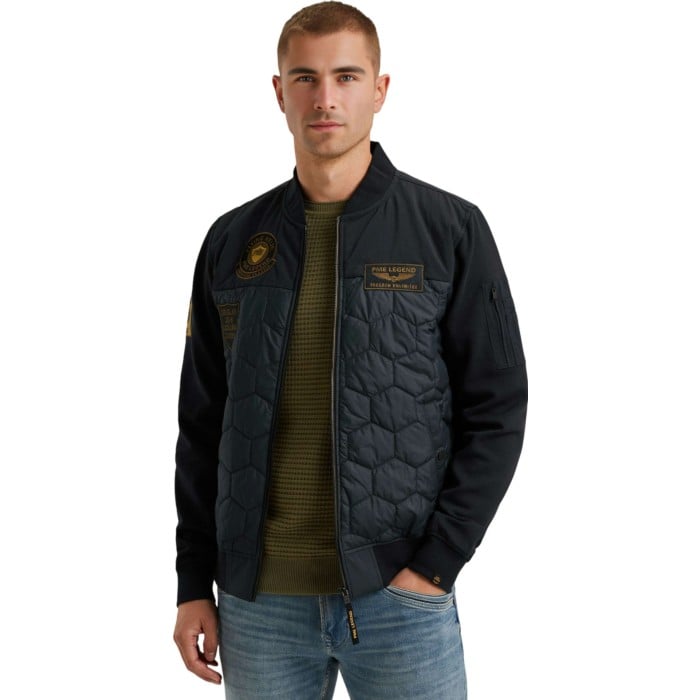 Zip jacket interlock nylon mix hyb Carbon
