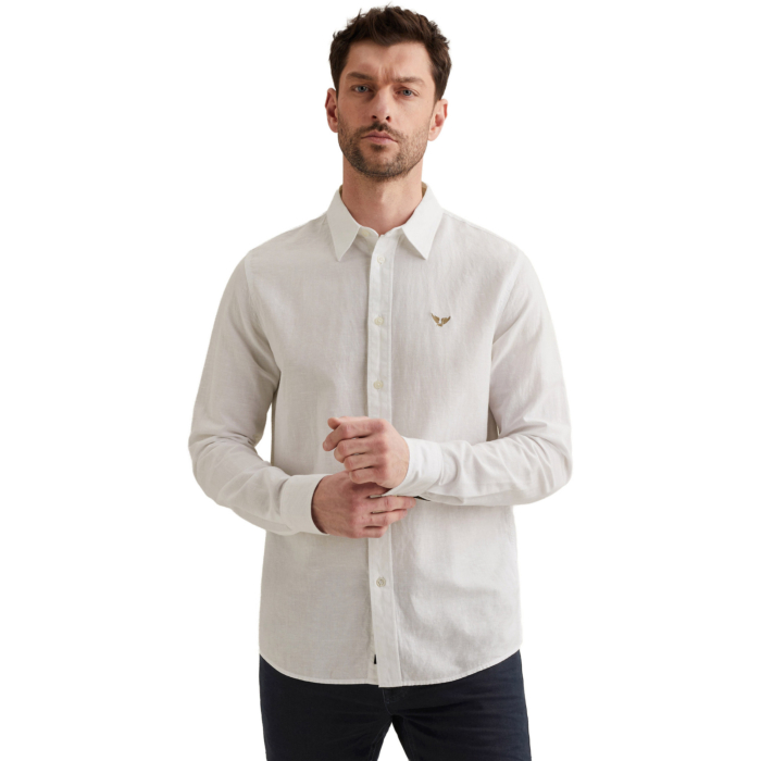 LONG SLEEVE SHIRT Ctn Linen garmen Bright White