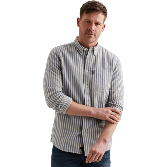 LONG SLEEVE SHIRT Ctn/linen Yd dob Bijou Blue