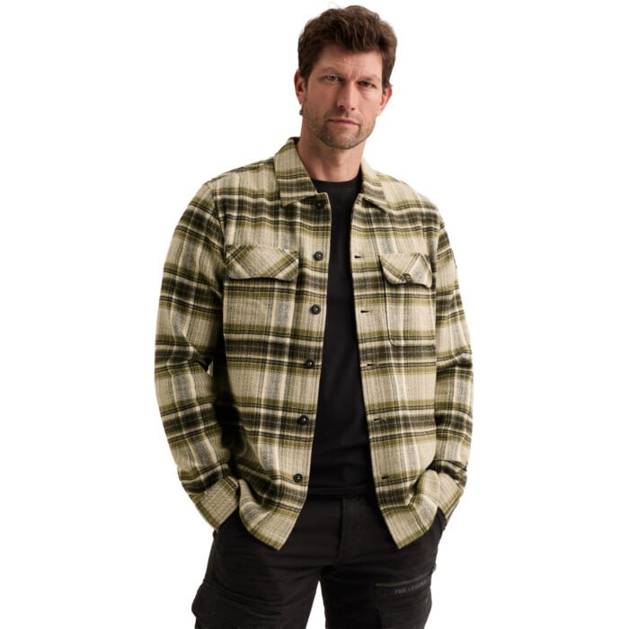 Long sleeve shirt Brushed YD soft Loden Green