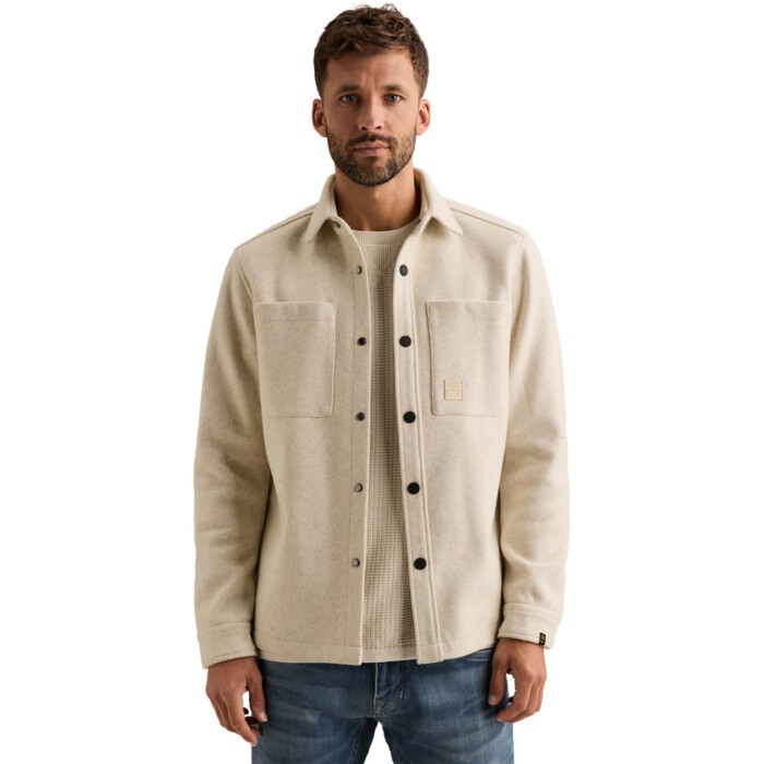 Long sleeve shirt Melange look Bone White