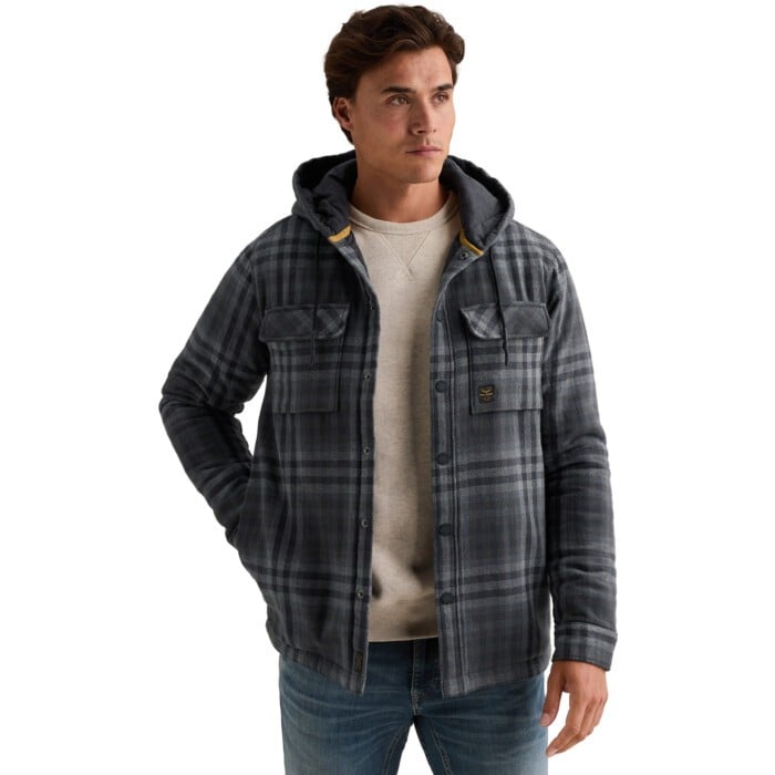 Long sleeve shirt Yarn Dyed Check Obsidian