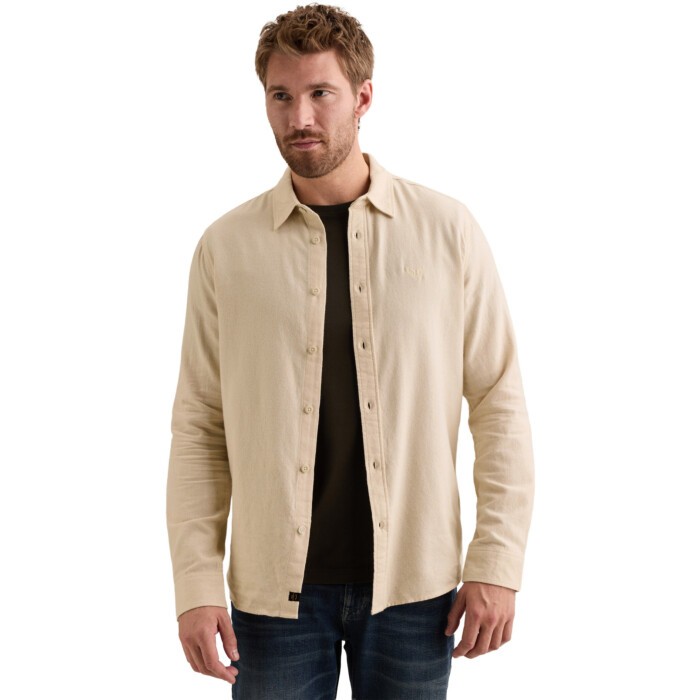 Long sleeve shirt Yarn dye Bone White