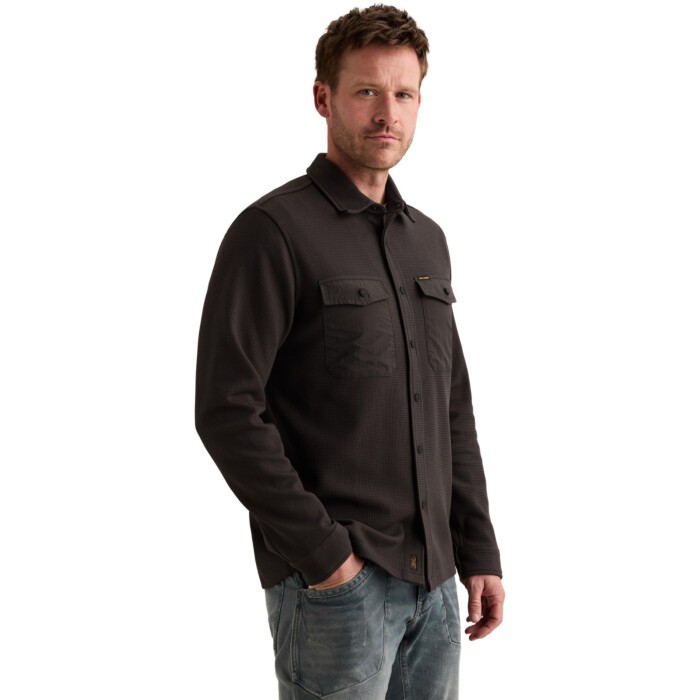 Long sleeve shirt Waffle Jersey Obsidian