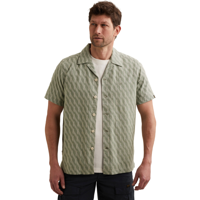 Short Sleeve Shirt Clipped Dobby Iceberg Green