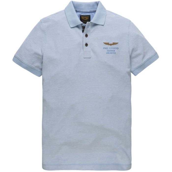 Short sleeve polo two tone pique office blue