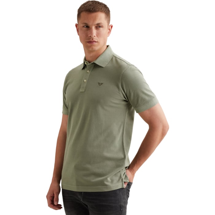 Short sleeve polo pique garment dy Iceberg Green