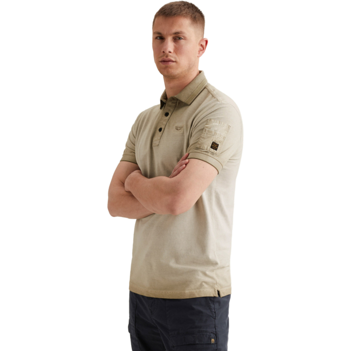 Short sleeve polo cold dye pique Spray Green