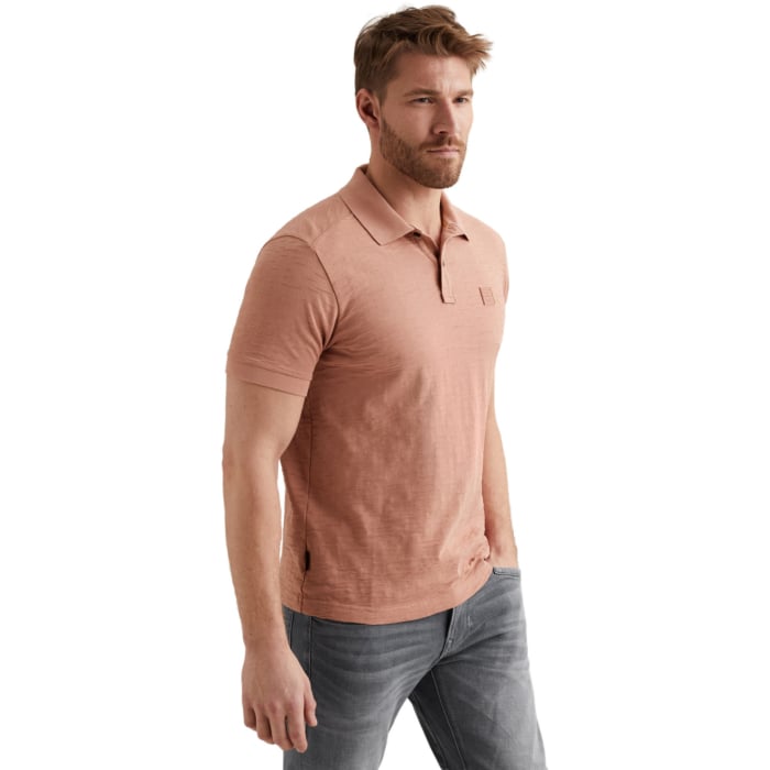 Short sleeve polo jacquard jersey Rose Dawn