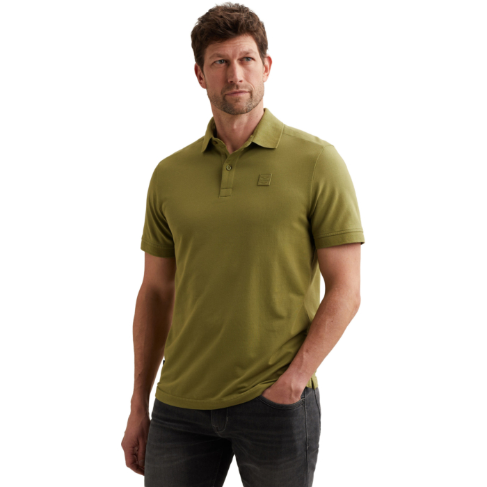 Short sleeve polo stretch pique bl Mosstone