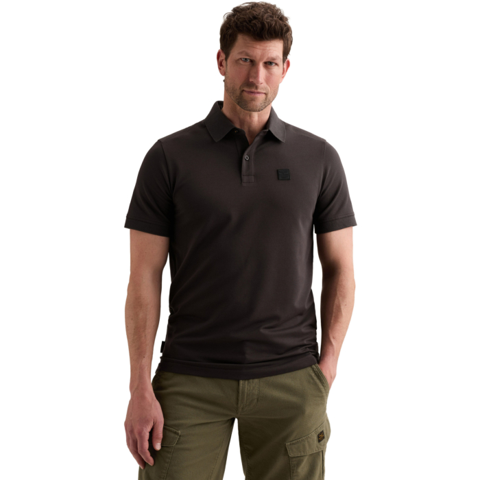Short sleeve polo stretch pique bl Obsidian