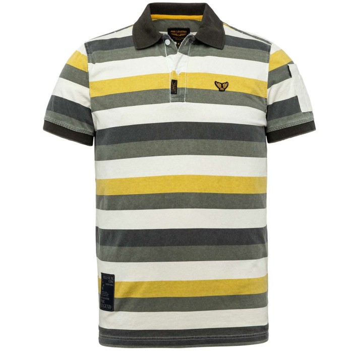 Short sleeve polo washed jersey st dried herb