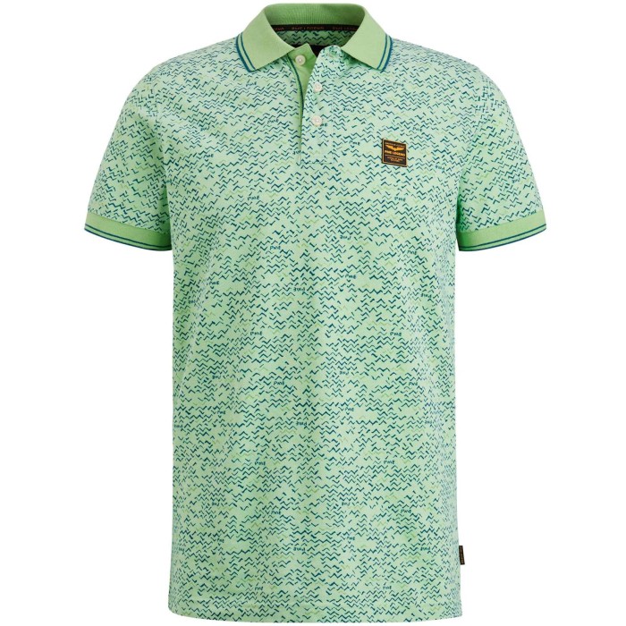 Short sleeve polo two tone pique p greengage