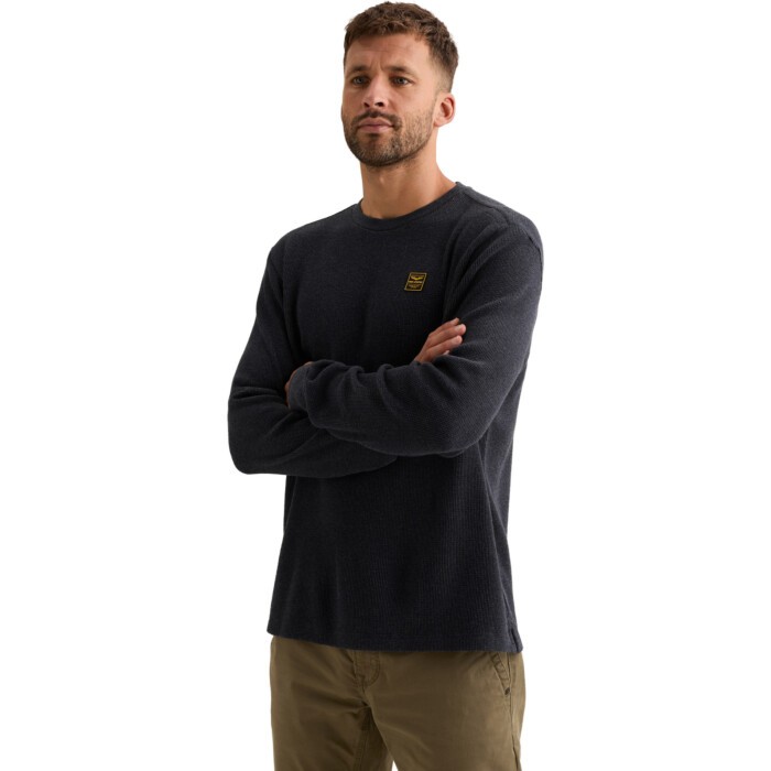 Long sleeve r-neck waffle melange Salute