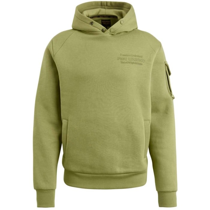 Hoodie sweater met muts brushed sage