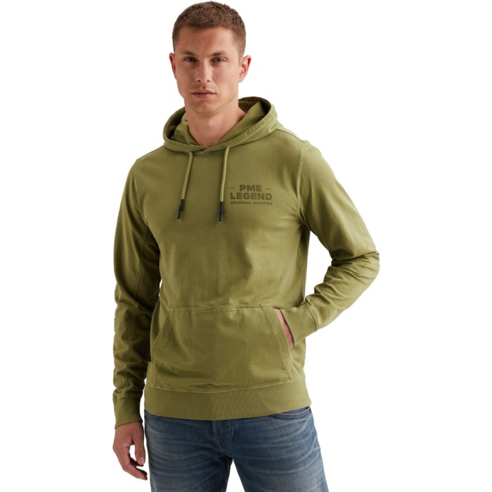 Hooded light terry gd Mosstone
