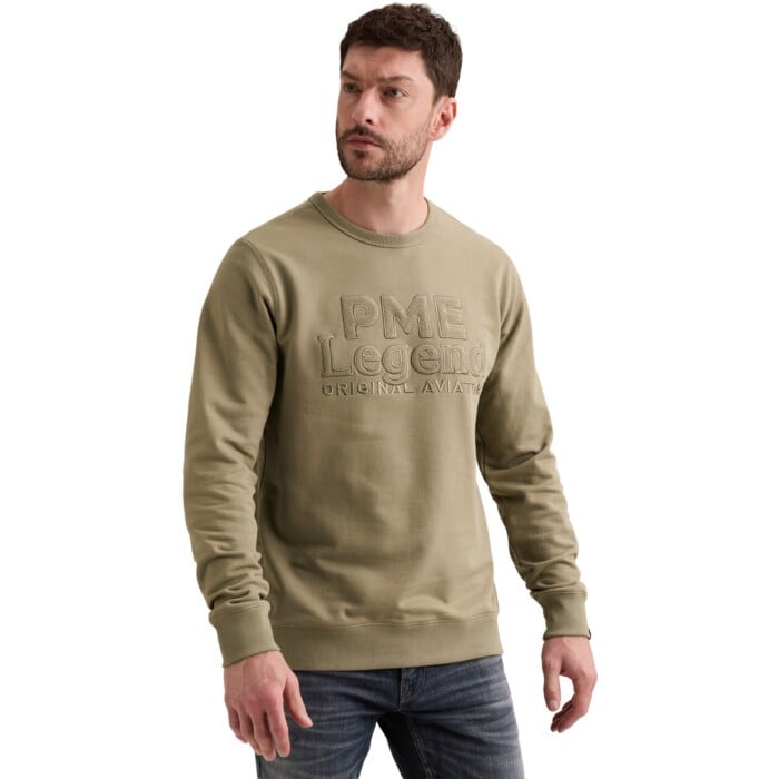 Crewneck loopback cotton twill Overland Trek