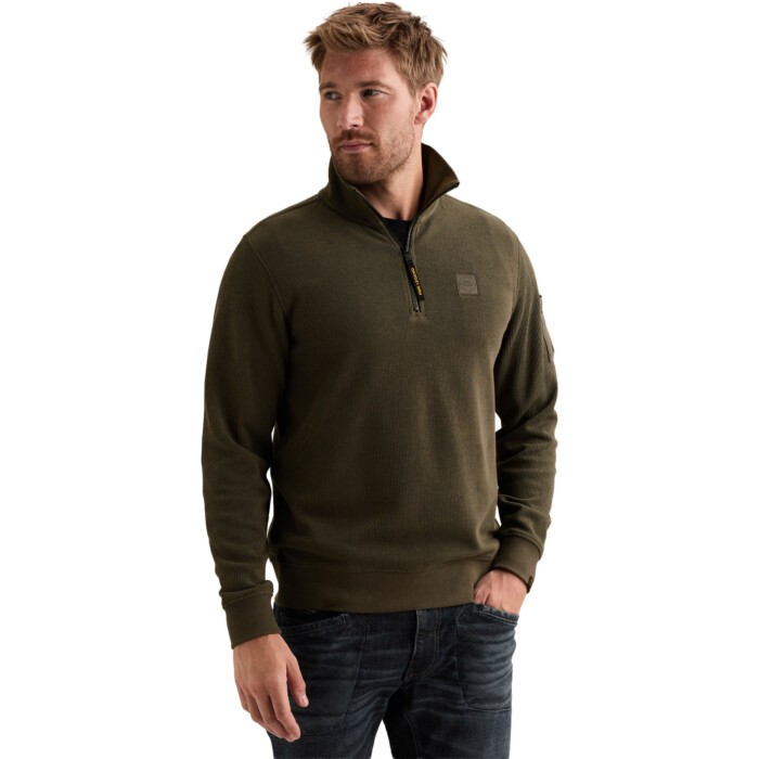 Half zip collar flat knit look Beluga