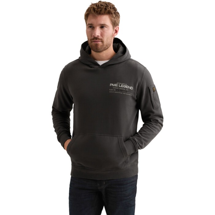 Hooded peached fleece Ebony