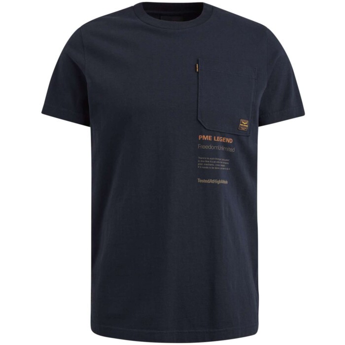 T-shirt korte mouw ronde hals salute blue