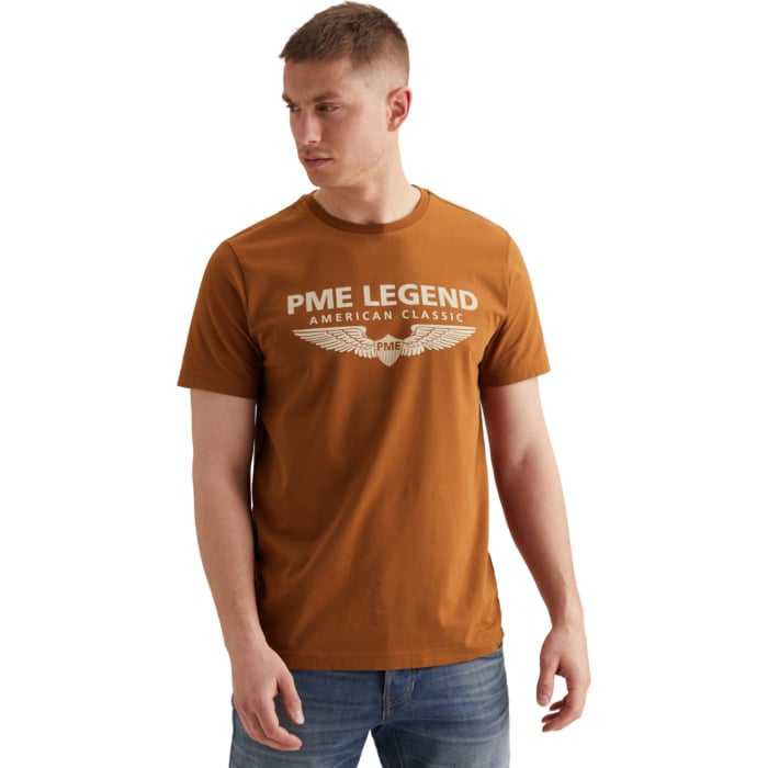 Short sleeve r-neck logo carrier Glazed Ginger