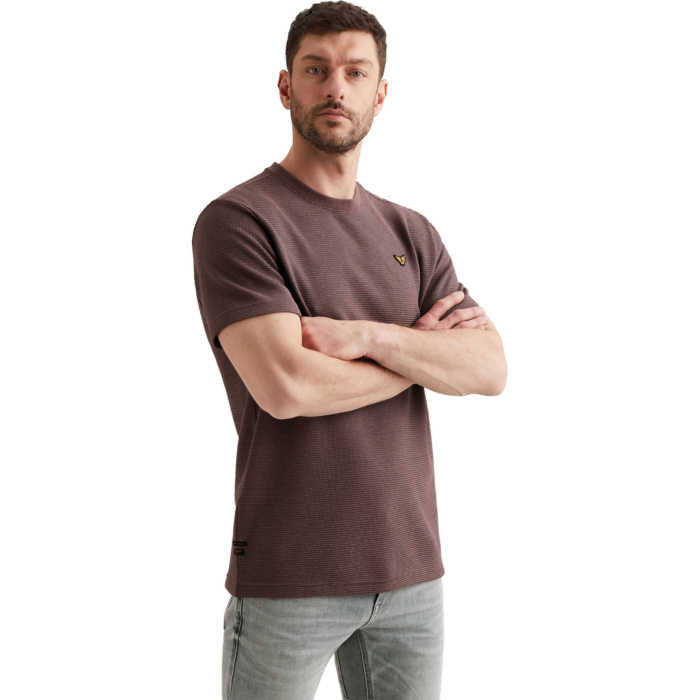 Short sleeve r-neck two tone textu Moonscape