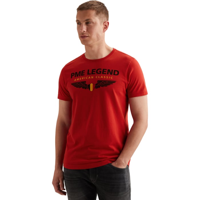 Short sleeve r-neck Country Tee Be Chinese red